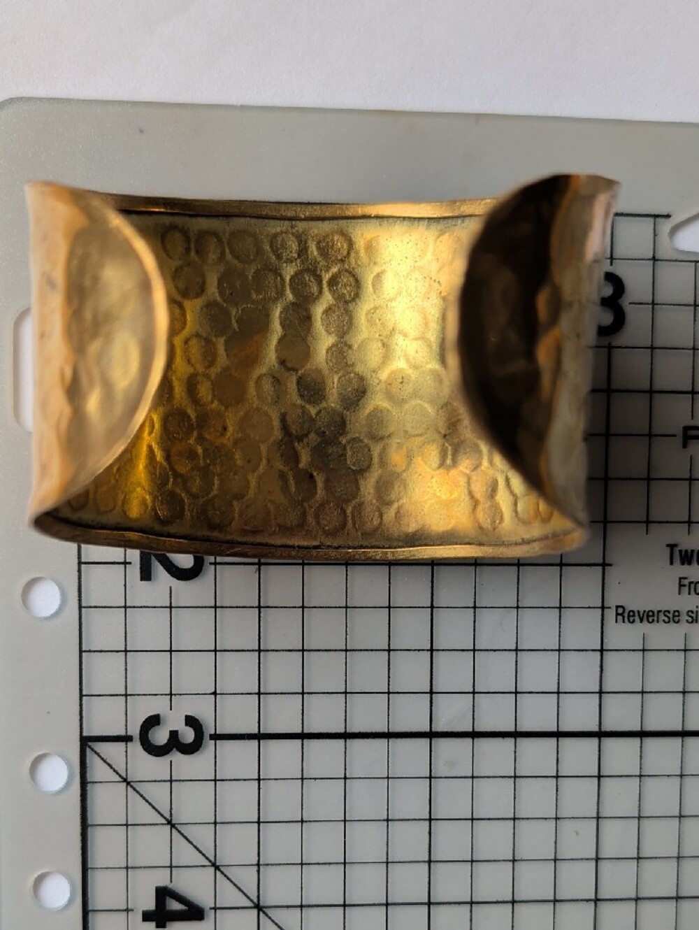 Hammered Brass Wide Cuff Isis Bracelet - Picture 4 of 6